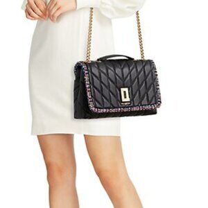 Karl Lagerfeld Paris - Lafayette Quilted Leather Shoulder Bag, BLACK
